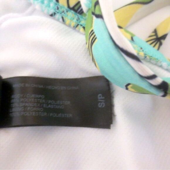 Hurley Green Tropical Strappy Cutout Bikini Swim Top Matching Bottoms Set - Picture 5 of 9